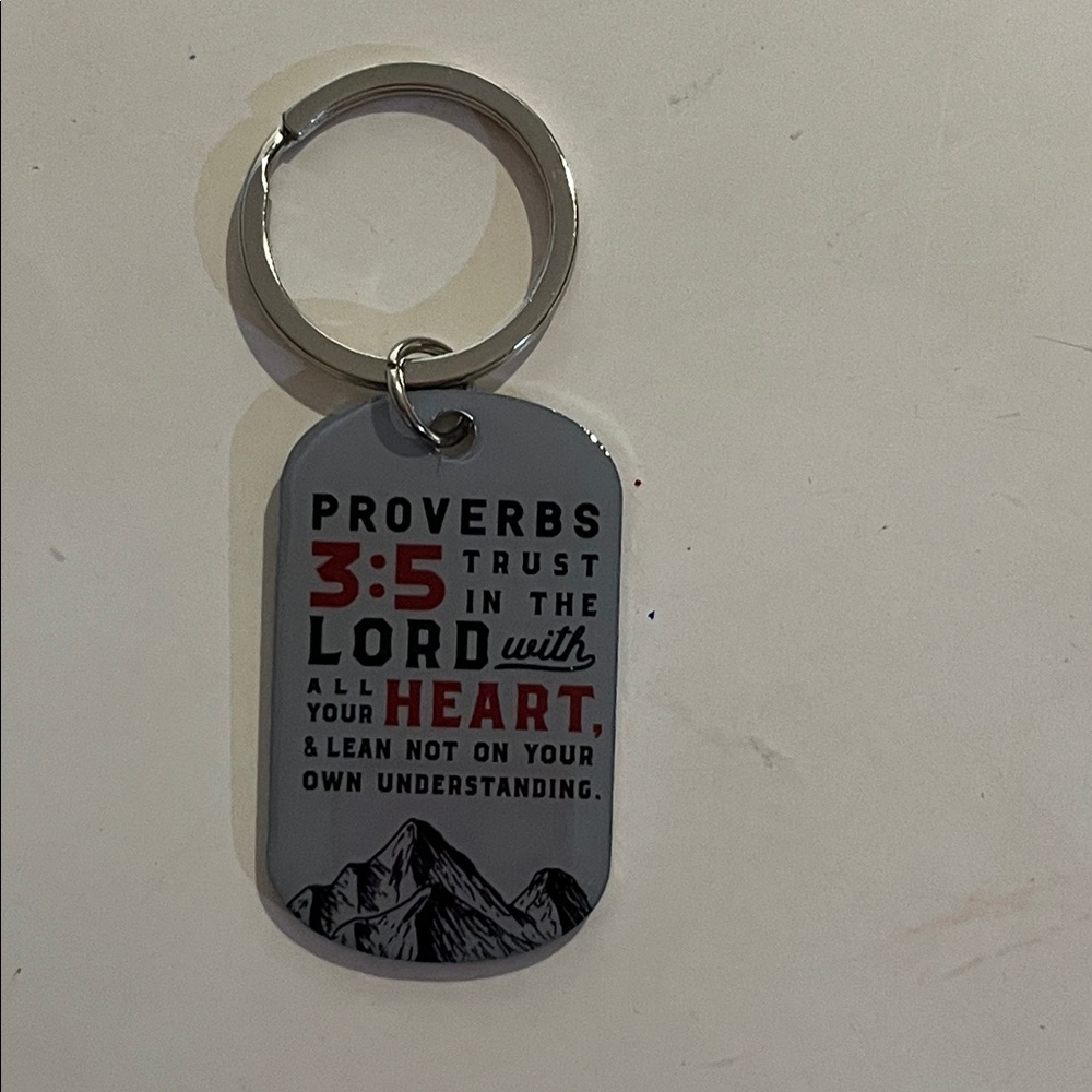 Gray Keychain of Proverbs 3:5 new